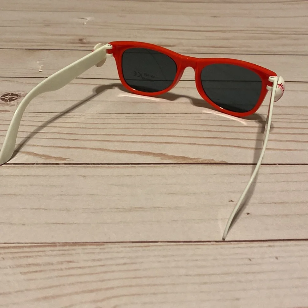 kids red/white baseball sunglasses